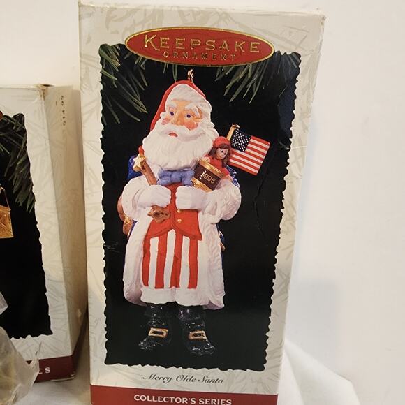 Lot 2 Hallmark Merry Olde Santa Ornaments 1994 #5 & 1996 #7 Ken Crow - Picture 4 of 8